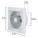 Extractor de aire de 6", blanco, VOLTECK