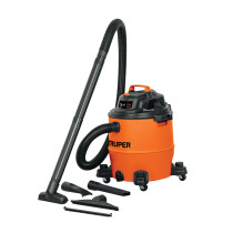 Aspiradora de sólidos y líquidos, 16 gal, plástica, TRUPER