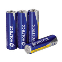 Blíster con 4 pilas zinc-carbón AA, VOLTECK