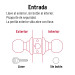 Cerradura tipo oval para entrada, cromo mate, HERMEX