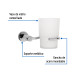 Portavaso cepillero cromo con vaso de vidrio, FOSET ELEMENT