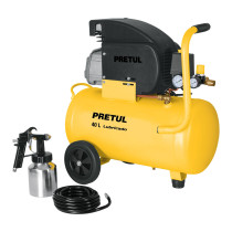 Kit Compresor lub, 40L, manguera y pistola baja,127V, PRETUL