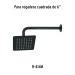 Regadera cuadrada 6", acero inox, sin brazo, negro, TÚBIG