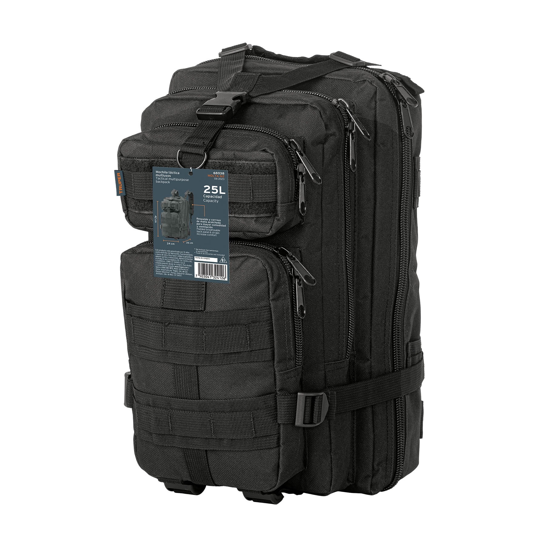 Mochila táctica negra, TRUPER