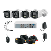 Kit video vigilancia, 4 canales, 4 cámaras, 5MP, Disco 1TB