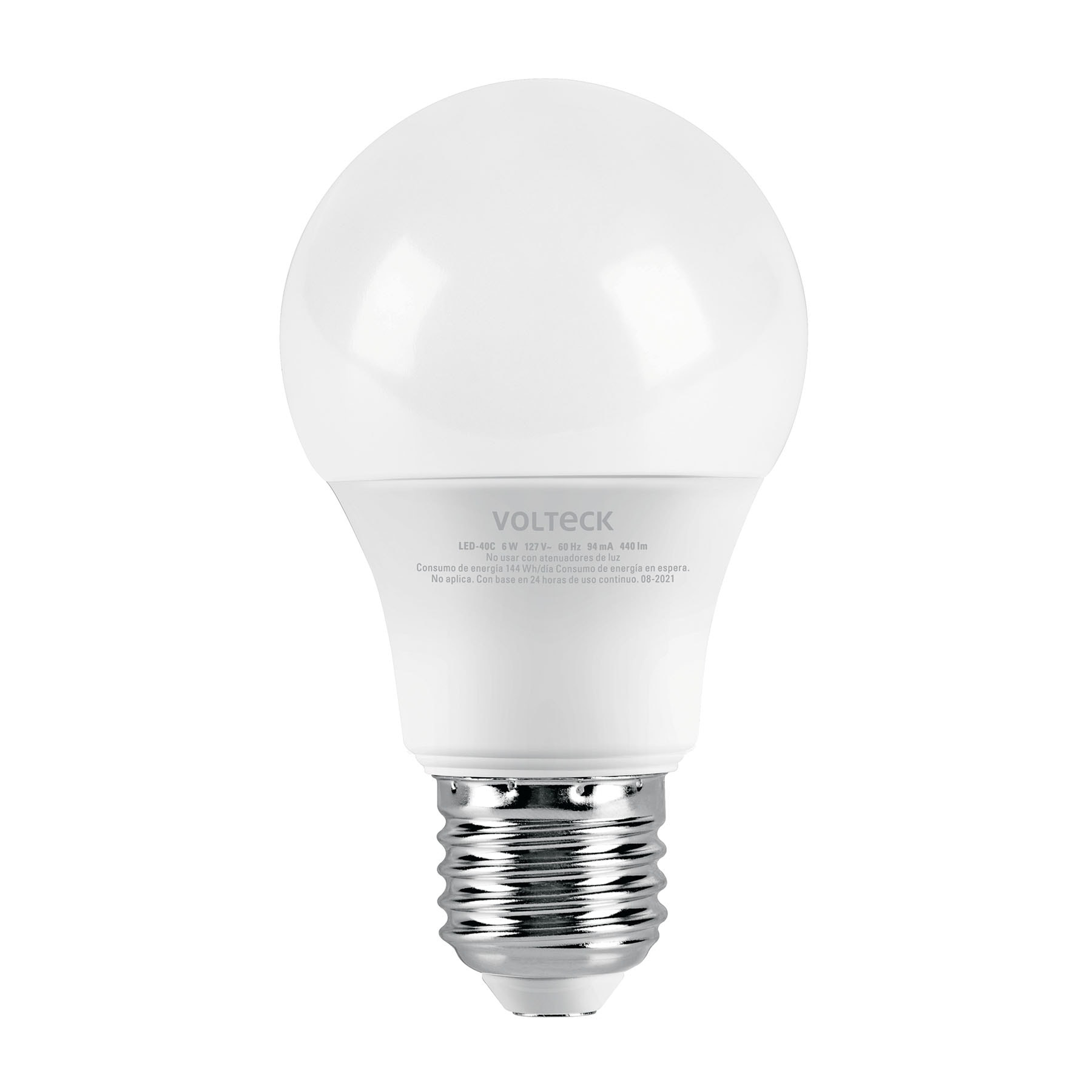 Foco LED 6W (40W) A19, 3000K blanca cálida, 440 lm, blíster