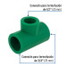 Tee reducida de PPR 3/4" x 3/4" x 1/2", FOSET
