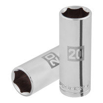 Dado largo de 20 mm, 6 puntas, cuadro 1/2", TRUPER