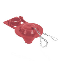 Sapo 2" para WC, silicona roja, cadena inoxidable, FOSET