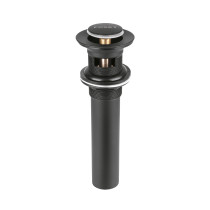 Contra para lavabo, con rebosadero, sistema push, negro