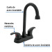 Mezcladora lavabo 4" negro, tipo bar, palanca, AQUA