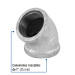 Codo 45° acero galvanizado de 1", FOSET
