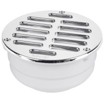 Coladera 5" universal,ABS,rejilla cromada 3 tornillos, FOSET