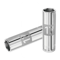 Dado largo de 17 mm, 6 puntas, cuadro 1/2", TRUPER