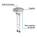 Botón superior universal para válvula dual de WC, FOSET