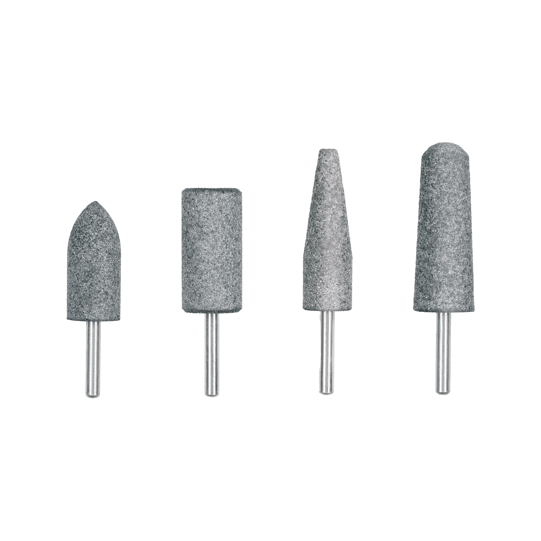 Juego de 4 piedras montadas zanco 1/4", acero inoxidable