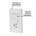 Placa armada 2 interruptores,1 contacto,1mod,Española,blanco