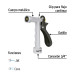 Pistola metálica para riego de 5", 2 funciones, PRETUL