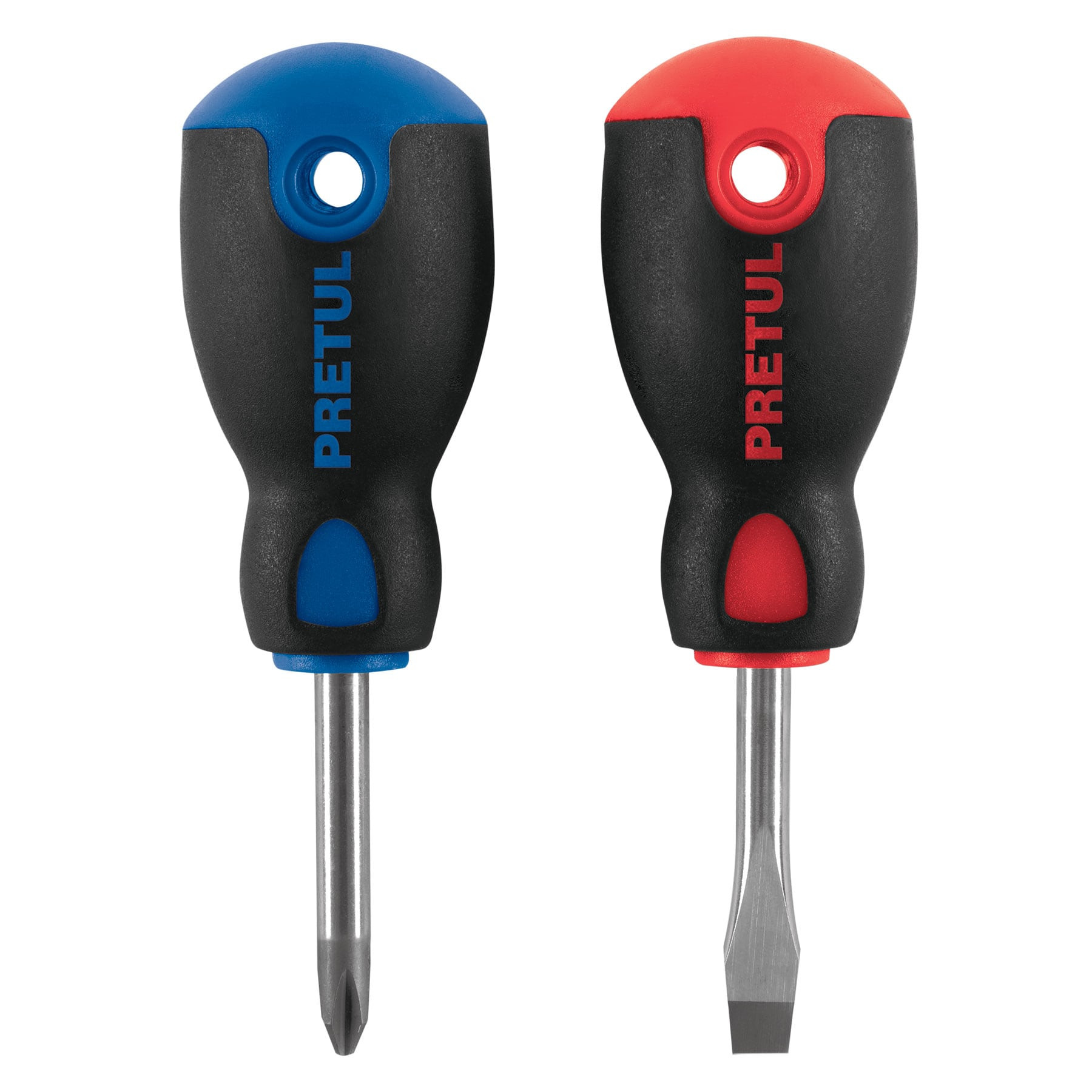 Dúo de desarmadores 1/4" x 1-1/2" mango Comfort Grip, PRETUL
