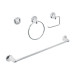 Juego de 4 accesorios para baño, cromo, FOSET AQUA