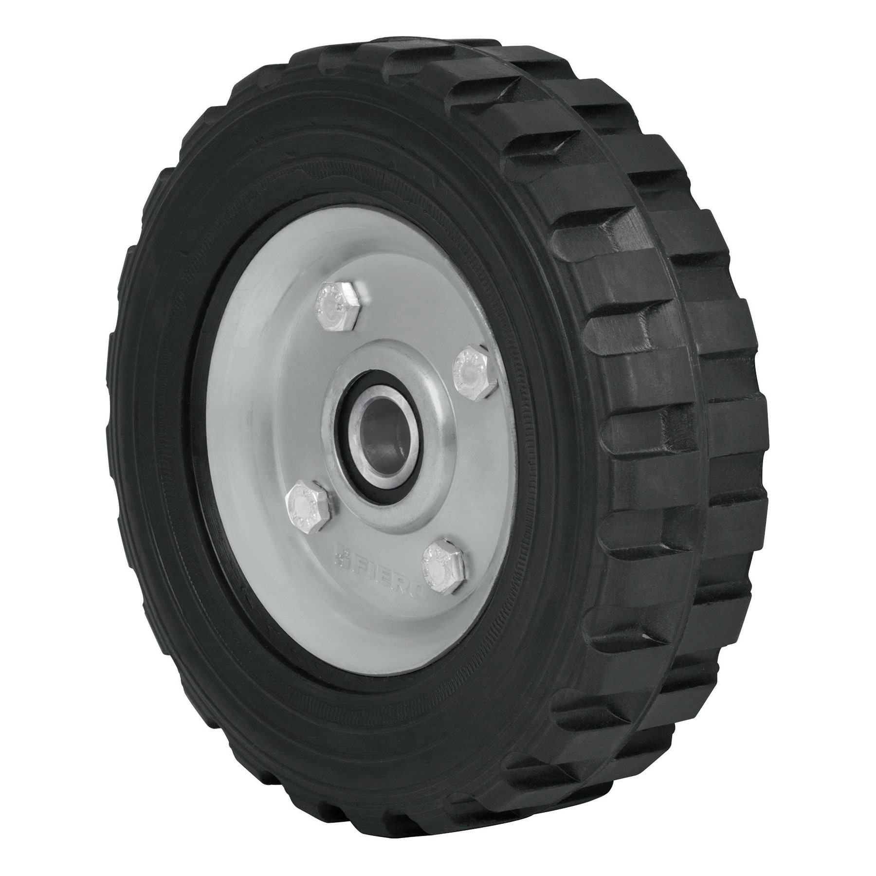 Rueda de hule sólido imponchable 7", doble balero, PRETUL