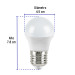 Foco LED 3W (25W) G45, 3000K blanca cálida, 270 lm, caja