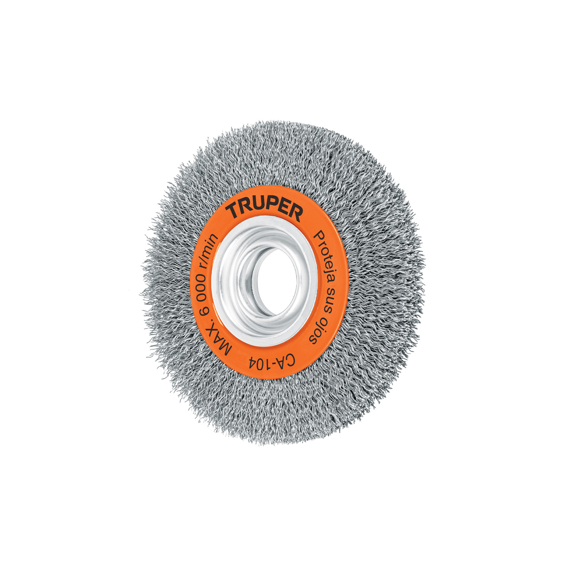 Carda alambre ondulado 6" x 3/4" para esmeril, TRUPER