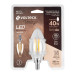 Foco LED filamento 4 W, vela, 2700K luz ambar, E12, VOLTECK