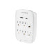 Multicontacto de pared, 800 Joules, 6 contactos y 2 USB A+C