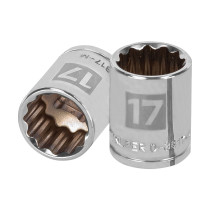 Dado de 17 mm, 12 puntas, cuadro 3/8", TRUPER