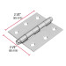 Bisagra cuadrada 2-1/2", satinado, cabeza redonda, HERMEX