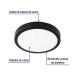 Luminario LED plafón 18W 6500K, redondo, negro, VOLTECK
