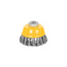Carda copa 3" alambre trenzado fino, eje 5/8"-11, PRETUL