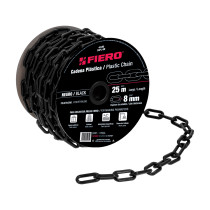 Metro de cadena de 8 mm de plástico negra, carrete de 25 m
