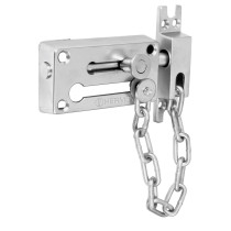 Pasador con cadena para puerta, acabado cromo mate, HERMEX