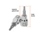 Dado punta hexagonal de 4 mm, cuadro 3/8", TRUPER