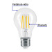 Foco LED filamento 6 W, A19, 2700K luz ambar, E26, VOLTECK