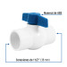 Válvula de esfera de PVC 1 1/2" para cementar, FOSET