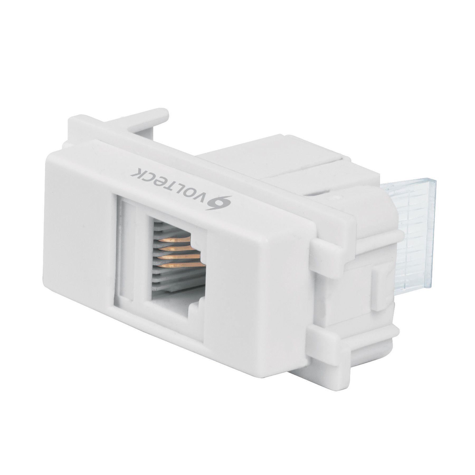 Toma de teléfono, línea Italiana, color blanco, VOLTECK