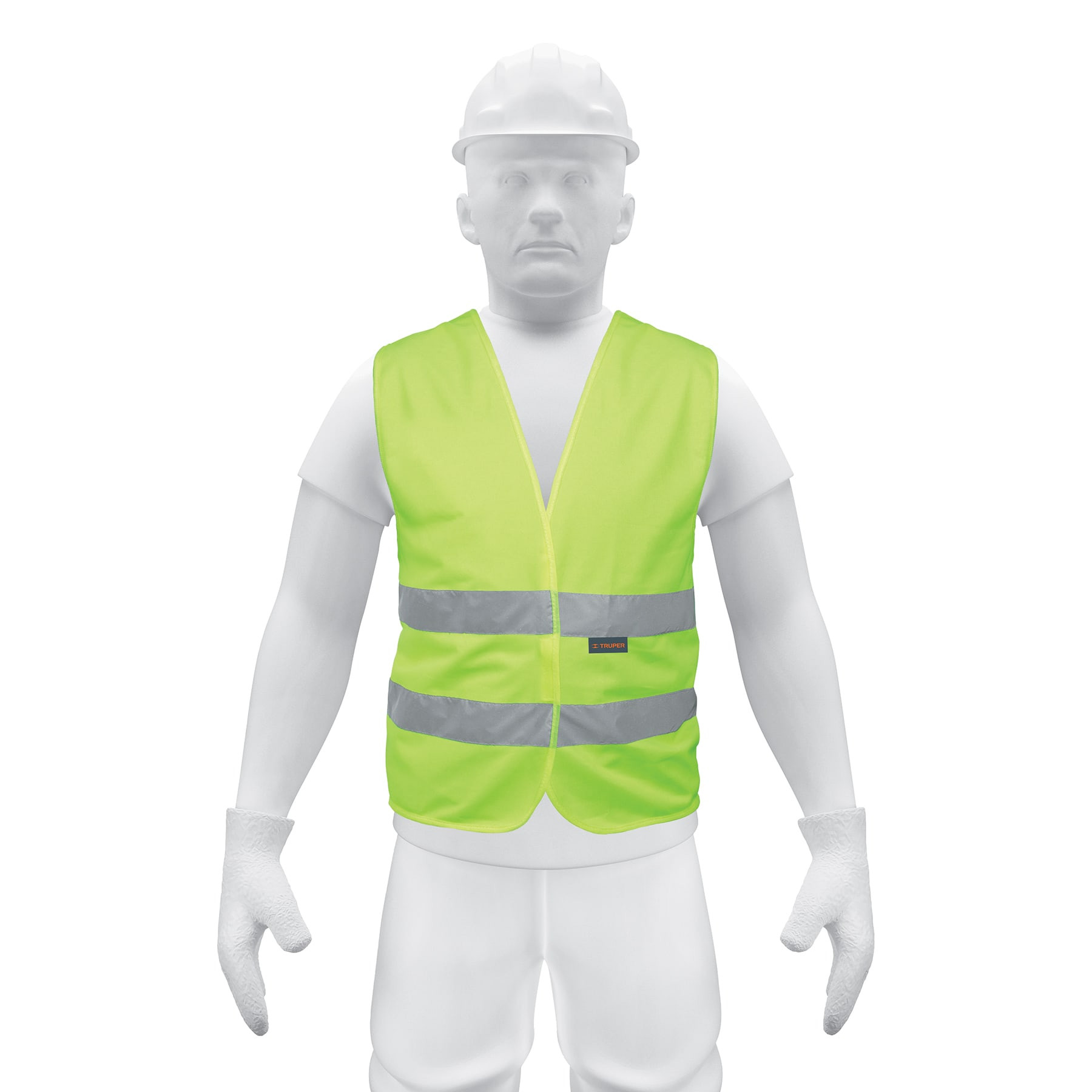Chaleco de seguridad amarillo con cintas de alta visibilidad
