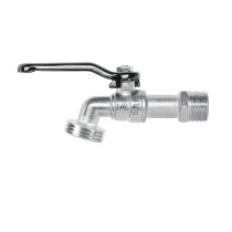 Llave de esfera de zinc 1/2", 110 g, s/adaptador, BASIC