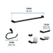 Juego de 6 accesorios para baño, negro, FOSET RIVIERA