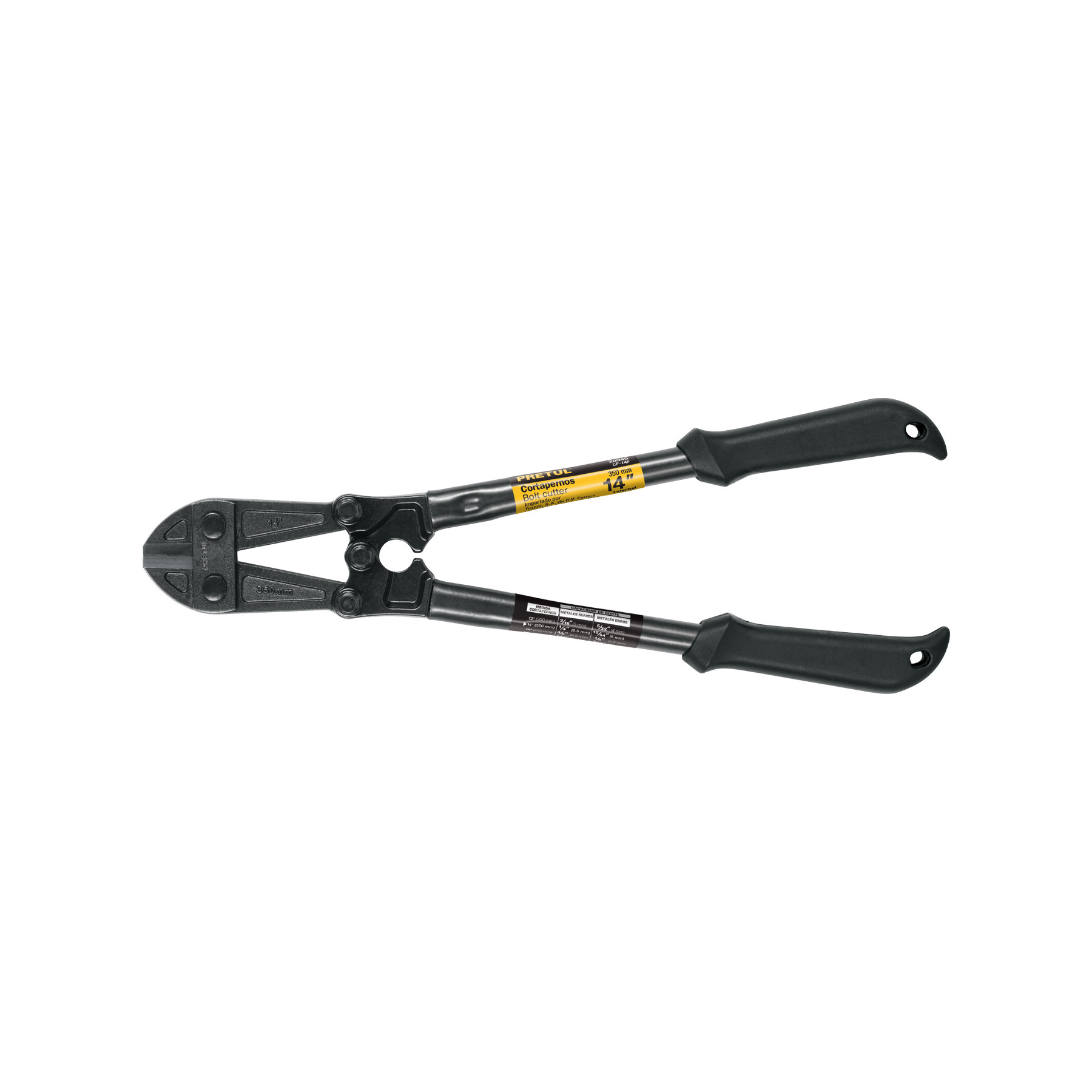 Cortapernos 14", mango tubular, PRETUL