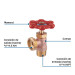 Llave para lavadora, maneral rojo, FOSET