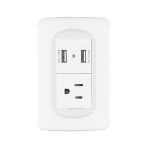 Placa armada 1contacto y 2 puertos USB 1.5 módulos, Toledo