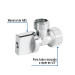 Llave angular 1/2", 1/4 de vuelta, roscable, BASIC