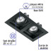 Luminario empotrable con 2 spots dirigibles, negro, VOLTECK