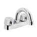 Mezcladora 4" para lavabo, cuello curvo, cartucho compresión