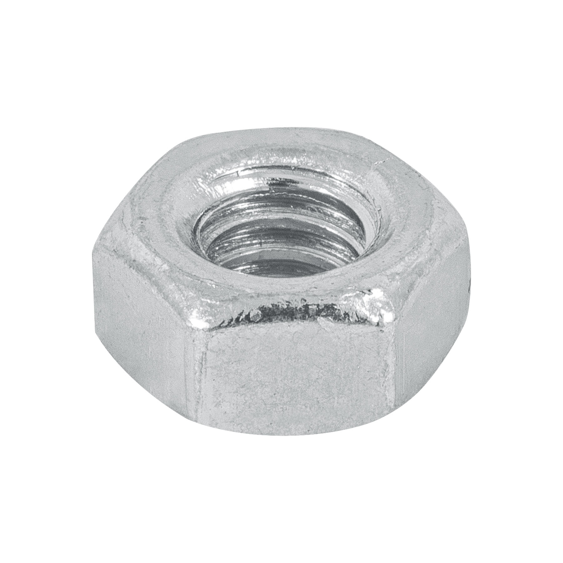 Bolsa con 250 tuercas 1/4" hexagonales de acero galvanizado