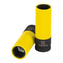 Dado largo impacto prot. plást. 19 mm, 6 puntas, cuadro 1/2"